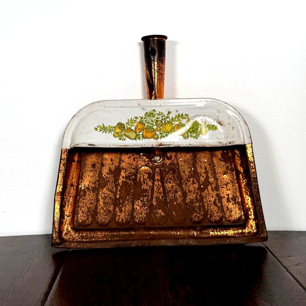Vintage Ballonoff Copper Dust Pan Vegetable Floral Design Kitchen Wall Decor
